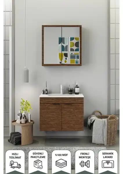 Biani Fix Loft 85 Cm Banyo Dolabı: Estetik ve Fonksiyonellik Sunan Modern Tasarım