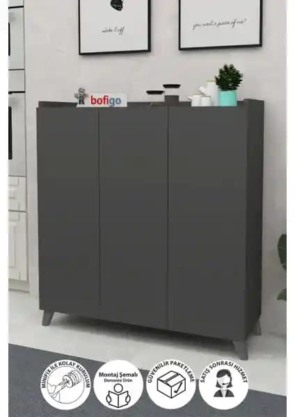 Bofigo 3 Kapaklı Çok Amaçlı Dolap Modern Tasarım ve Çok Yönlü Kullanım Özellikleri