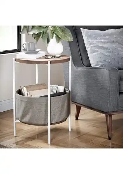 Boss Group Geniş Çantalı Modern Sehpa ve Kitaplık, Çiçeklik Özellikleriyle Şık ve Fonksiyonel Tasarım