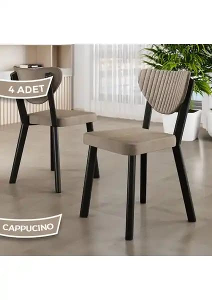 Canisa Arfe Serisi 4 Adet Modern ve Dayanıklı Mutfak Sandalyesi Seti