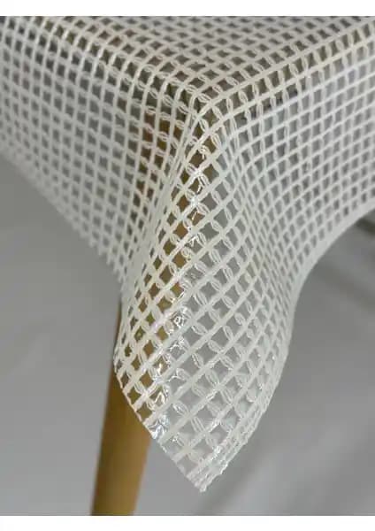 Capensis Şeffaf PVC Hasır Desenli Masa Örtüsü Modern ve Dayanıklı Tasarım