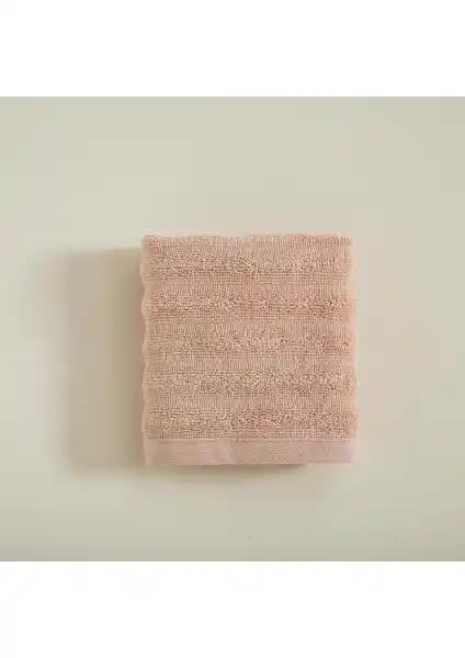 Chakra Waved El Havlusu Koyu Somon Renkli 30x40 cm Şıklık ve Konfor Sunar