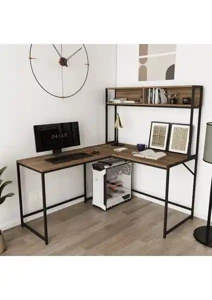 Deconode Cornermaster Raflı L Köşe Çalışma Masası: Modern ve İşlevsel Tasarım Özellikleri