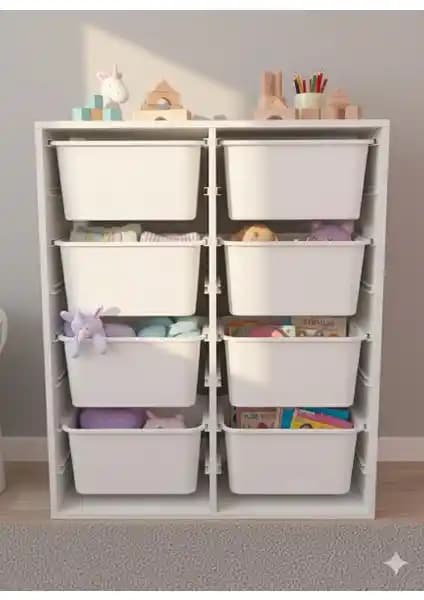 Decosense 8 Çekmeceli Çok Amaçlı Oyuncak Dolabı ve Saklama Ünitesi Özellikleri ve Kullanım Alanları