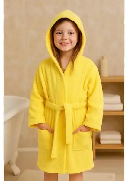 Ender Home CottonVerse Çocuklar İçin %100 Pamuk Kapşonlu Bornoz Yüksek Kalite ve Konfor