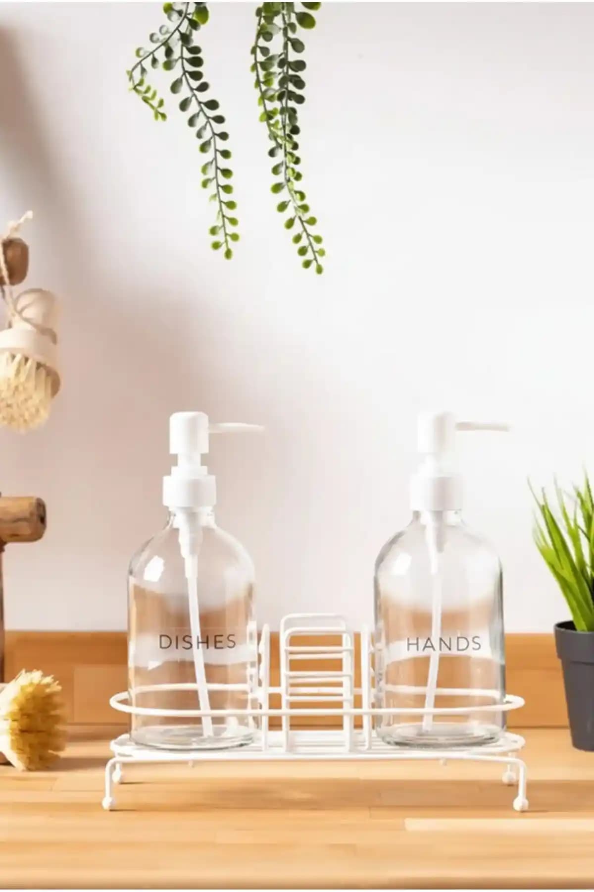 FH Finehome Nova Standlı 2 Li Sıvı Sabunluk Beyaz Modern ve Dayanıklı Tasarım