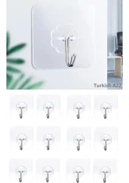 Greathings 12 Adet Kendinden Yapışkanlı Şeffaf Askılar Ev Dekorasyonunda Pratik ve Şık Çözüm