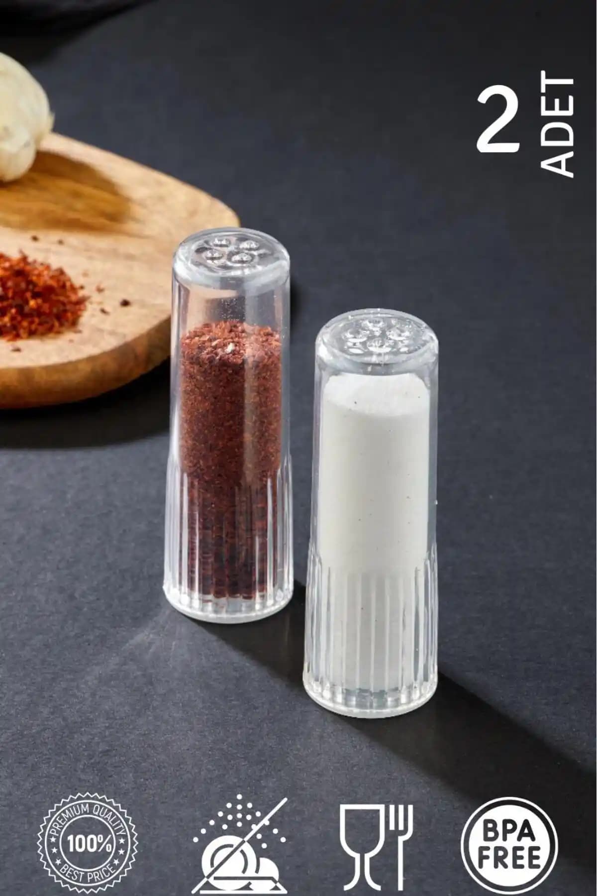 HOMENIVA Wick 2'li Pleksi Tuzluk ve Karabiberlik Seti Modern ve Dayanıklı Tasarımıyla Mutfaklara Şıklık Katar