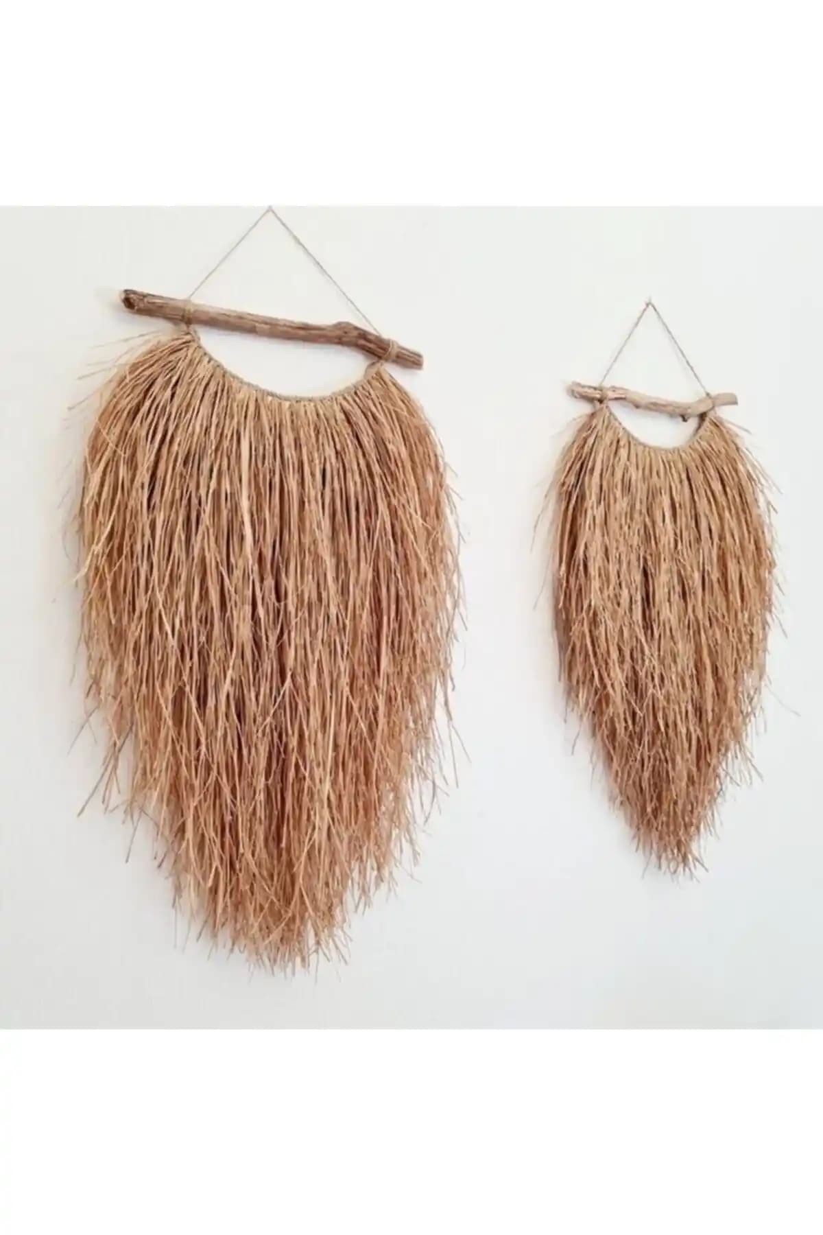 HOUSERİCH El Yapımı Rafya Duvar Süsü ve Dekor Seti Doğal ve Otantik Atmosfer Yaratır