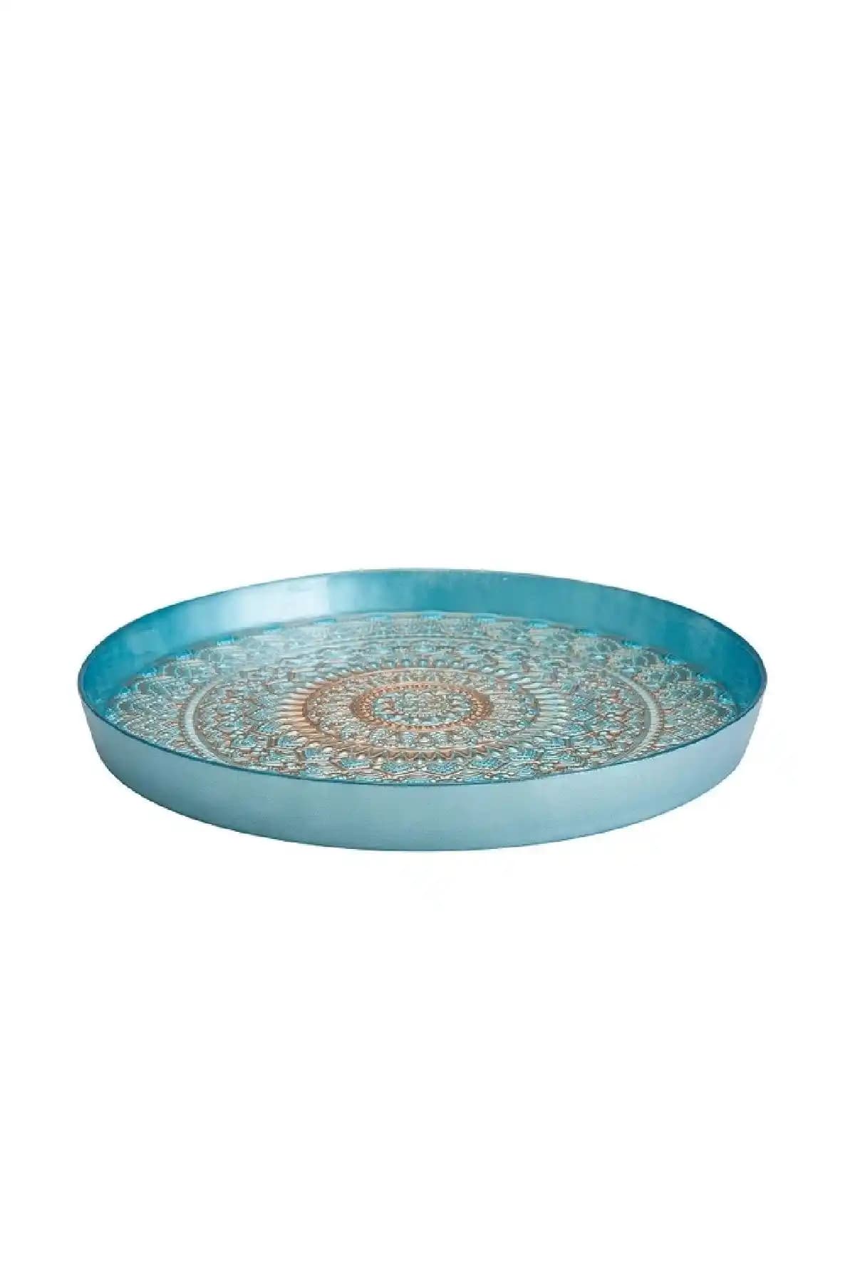 Karaca Rihanna Cam Tepsi 32 Cm Turkuaz Modern ve Dayanıklı Sunum Çözümü