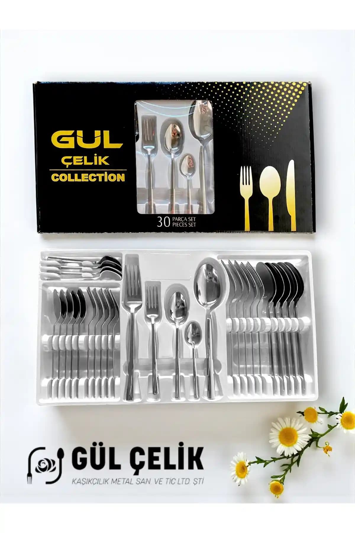 KAVEH 30 Parça 6 Kişilik Çatal Kaşık Seti: Şık ve Dayanıklı Mutfak Gereçleri Koleksiyonu