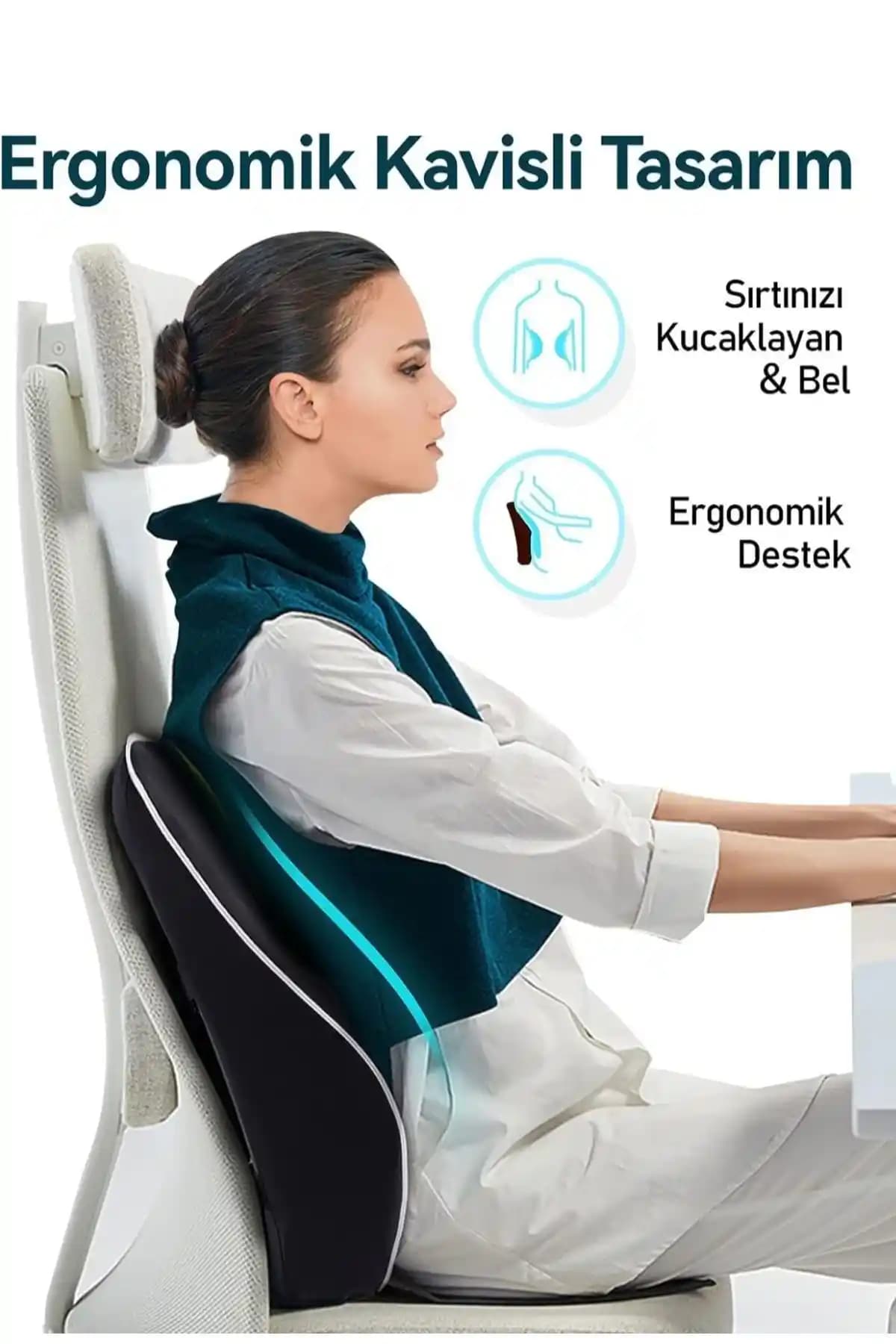 KIRLENT EV Visco Ortopedik Sandalye Sırt Minderi: Ergonomik ve Konforlu Destek Çözümü