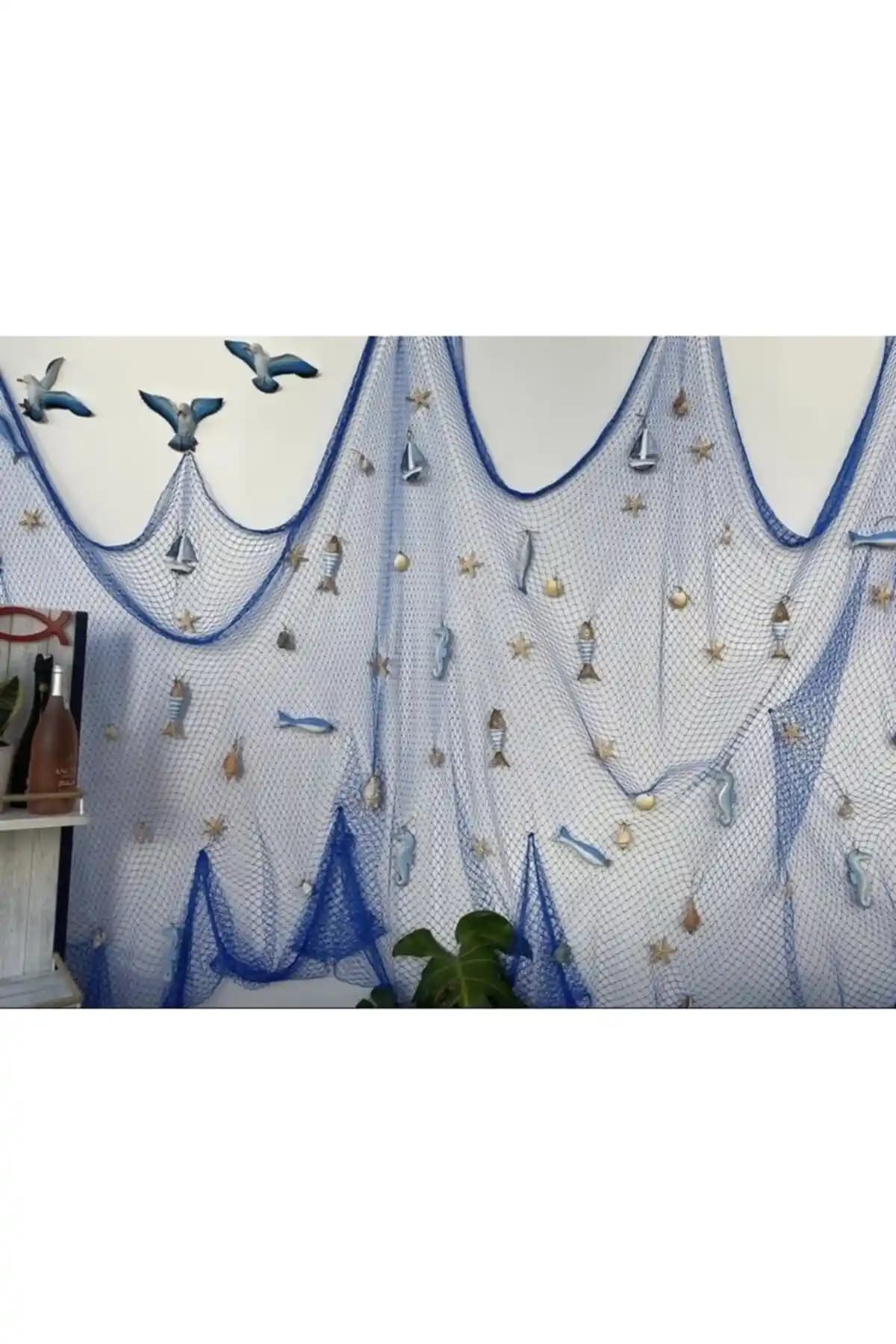 KRDNZ NETS Dekoratif Balık Ağı Alaçatı Mavisi Modern ve Dayanıklı Tasarım
