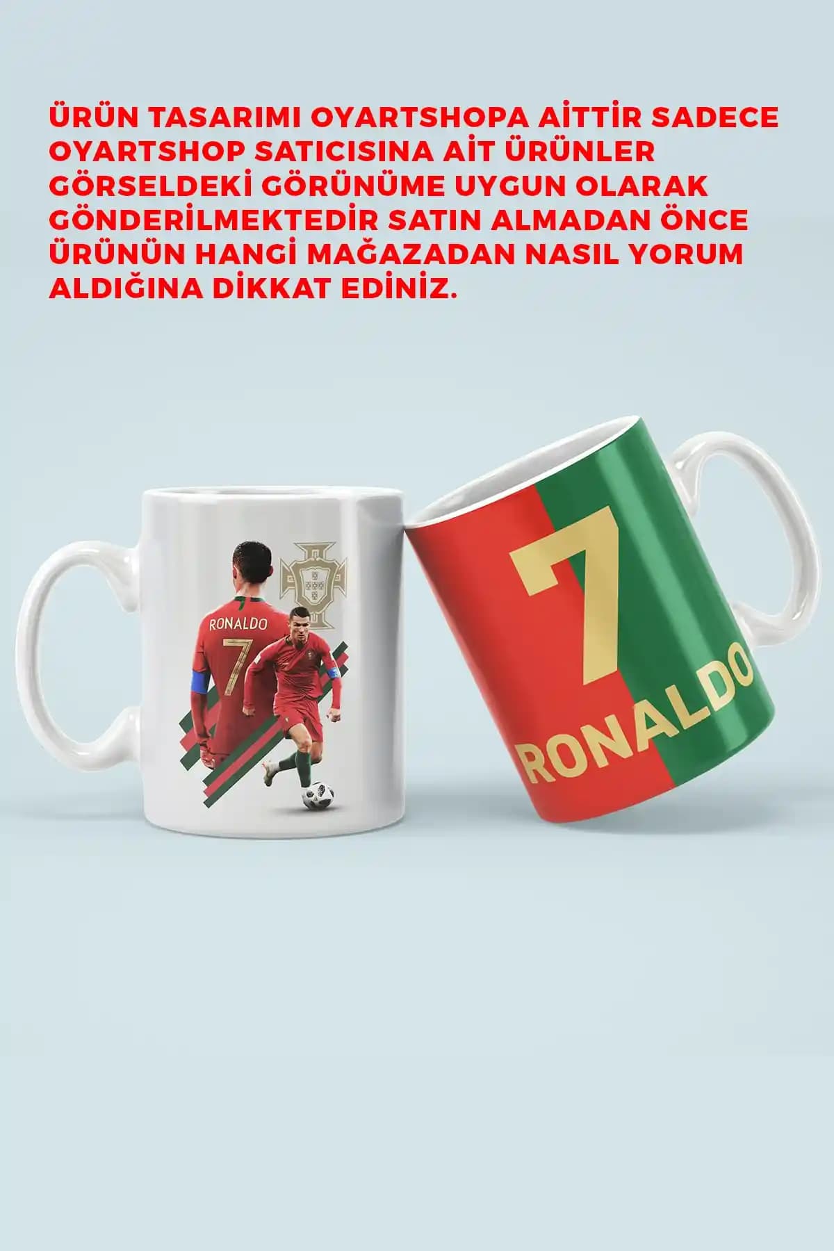 Kupa Ronaldo Portekiz Baskılı Hediye Kutulu Şık ve Dayanıklı Tasarım Özellikleri