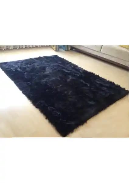 Kuzu Kürkü Dekoratif Siyah Halı Modern ve Şık Tasarımıyla Ev Dekorasyonunu Zenginleştirir