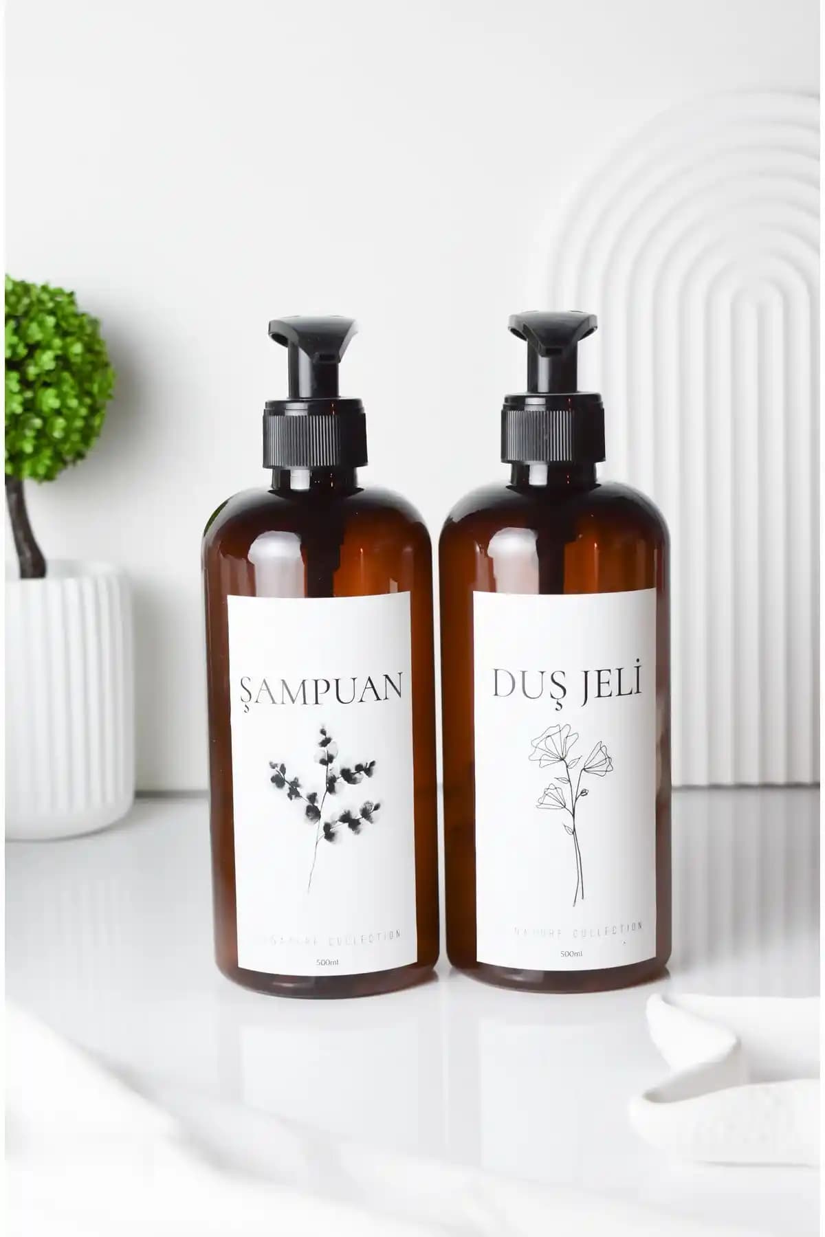 LALEZEN HOME Çiçekli Şampuan ve Duş Jeli Şişesi Estetik ve Fonksiyonellik Bir Arada