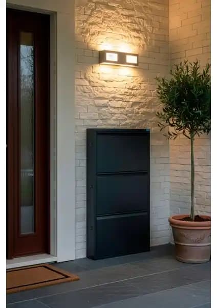 Liccia Metal Ayakkabılık 3’lü Antrasit Ral 7016 Modern ve Dayanıklı Depolama Çözümü