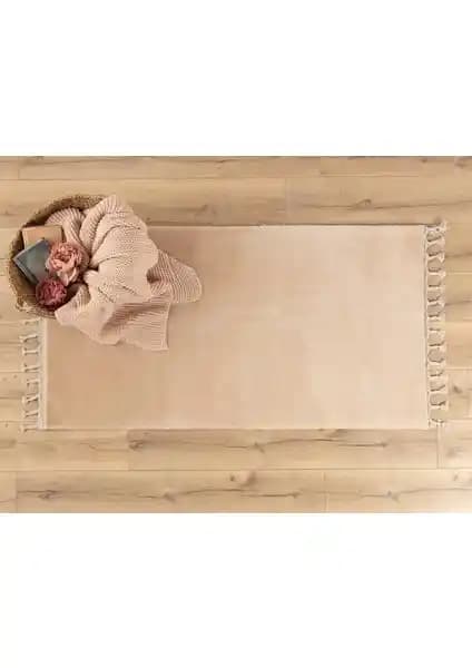 Madame Coco Carol Saçaklı Halı Vizon Renk Modern ve Dayanıklı Dekoratif Halı