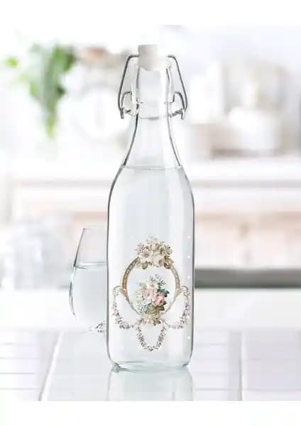 Madame Coco Rosa Su Şişesi 1000 ml - Şık ve Güvenli Cam Saklama Çözümü