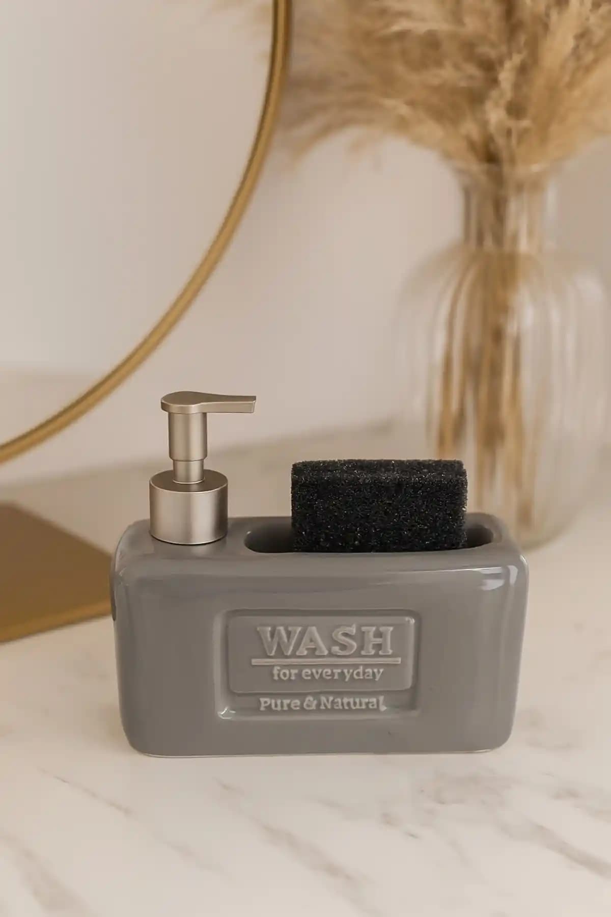 Makri Home Seramik Sabunluk ve Deterjanlık Modern Mutfak ve Banyo Dekorasyonu İçin