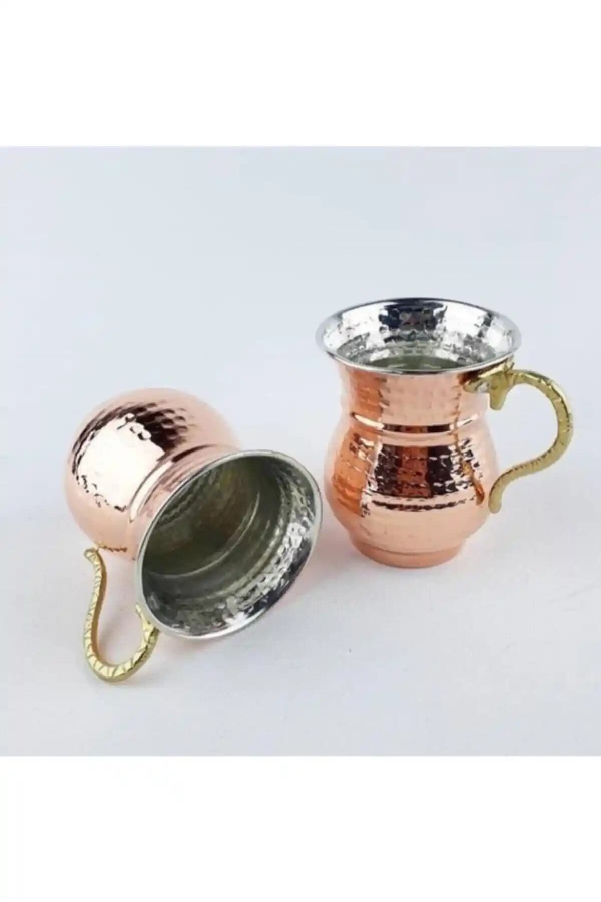 Maraton Bakır Kupa Bardak İkili Ayran Bardağı Seti Estetik ve Dayanıklılık Sunar