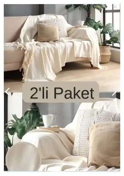 Miracolo Home Sık Dokuma Pamuklu Dekoratif Koltuk Örtüsü Seti Modern ve Dayanıklı Tasarım