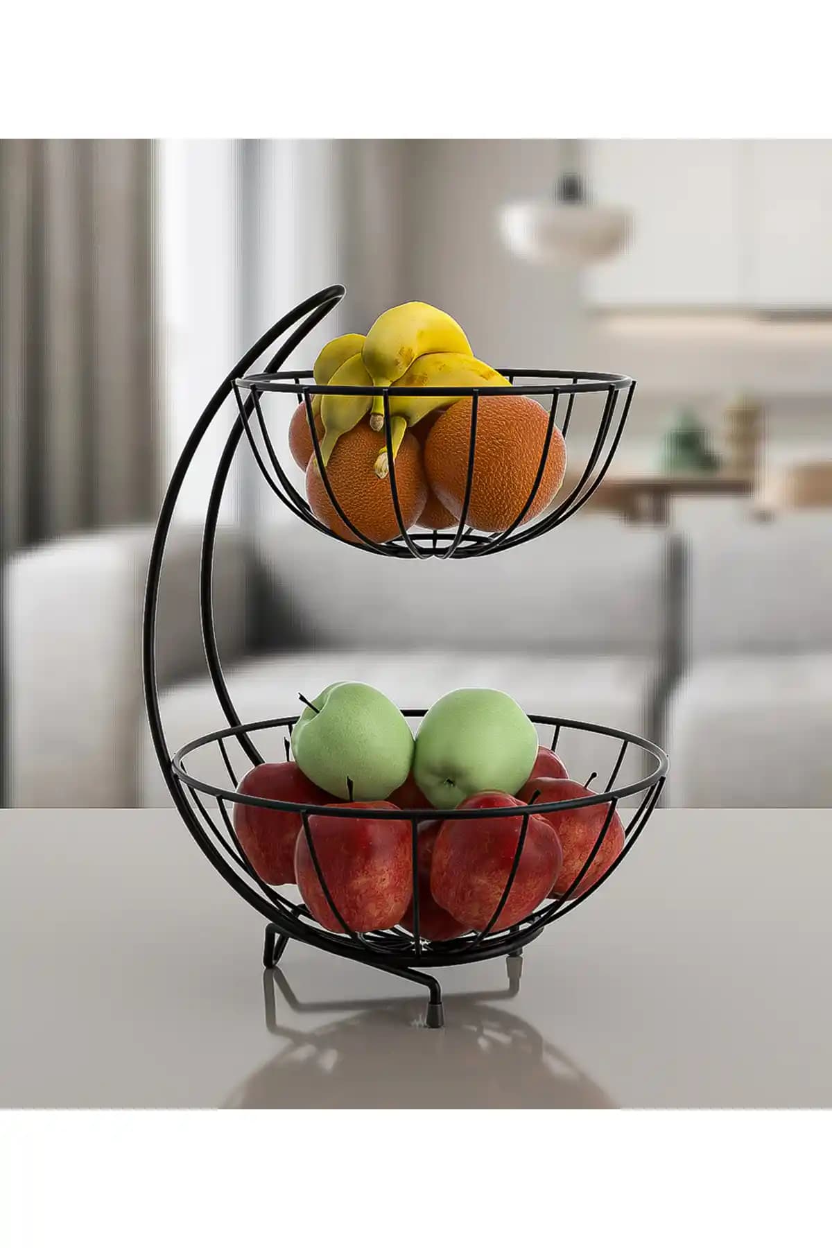 Mubatex Metal Meyve ve Sebze Sepeti: Şık ve Dayanıklı Çok Katlı Mutfak Düzeni Çözümü