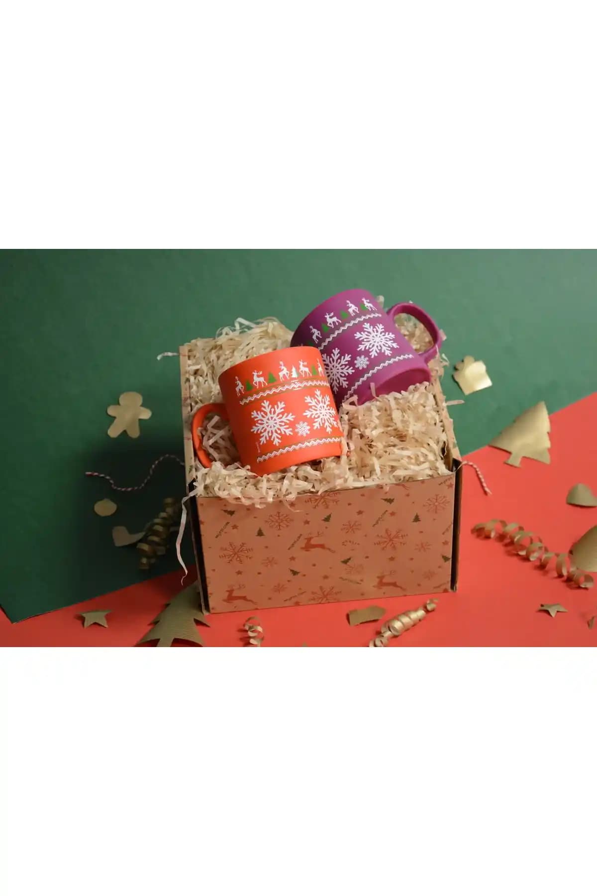 Myros Karşılıklı Kahve Keyfi Seti Yılbaşı Temalı Zarif Hediye Alternatifi