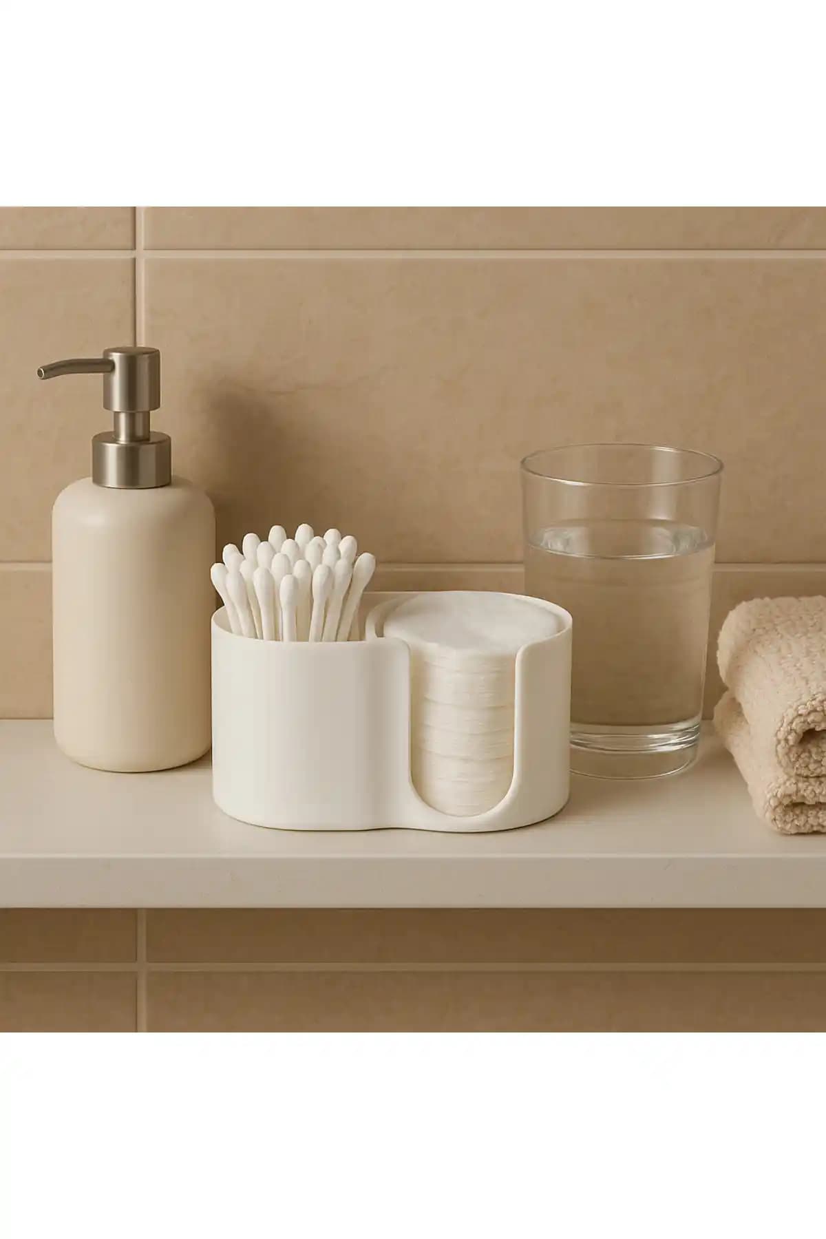 Nova Lab Pea 2'si Bir Arada Kulak Pamuğu ve Pamuk Organizeri Banyo Seti Türkiye Üretimi