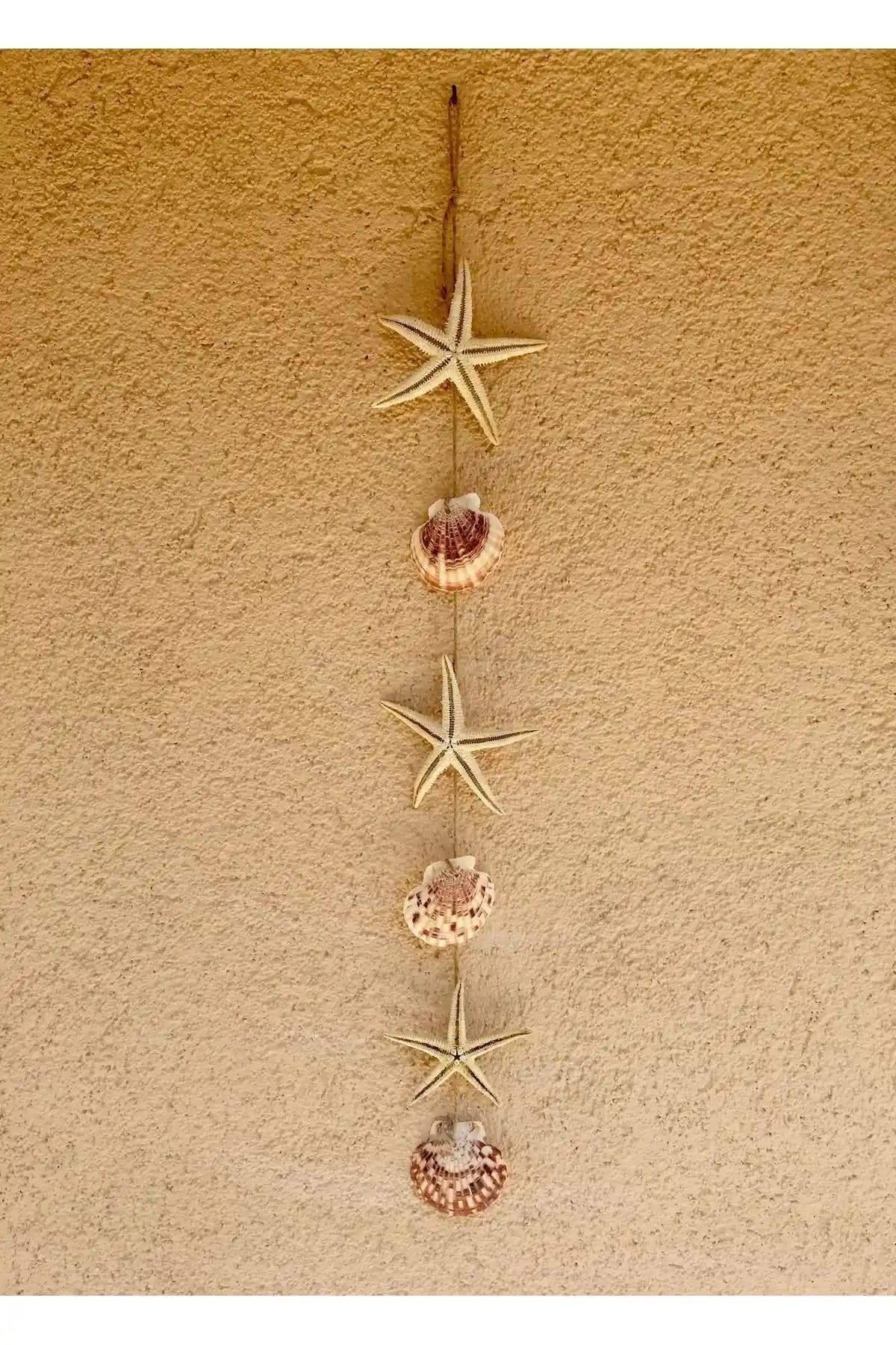 Özde Dekor Gerçek Deniz Yıldızı ve İstiridye Kabuğundan 6 Parçalı Duvar ve Balkon Süsü