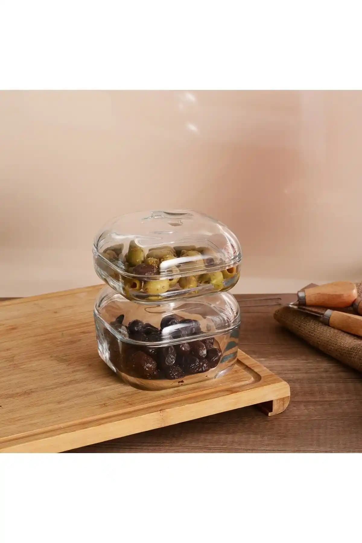 Paşabahçe 96888 Plus İstiflenebilir 2 Adet Cam Kase Seti Pratik ve Estetik Mutfak Gereçleri