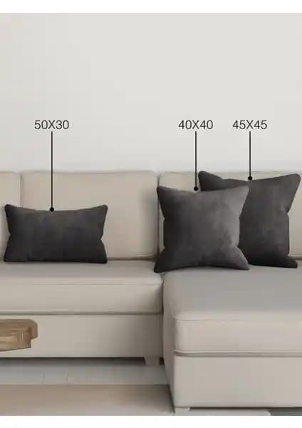 Perle Home Günlük Serisi Gri Kırlent Yastık Kılıfı Modern ve Şık Dekorasyon İçin Uygun