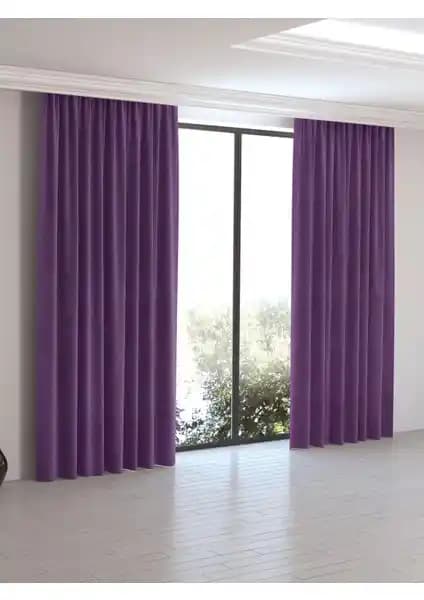 Perle Home Menekşe Moru Ada Fon Perde Modern Dekorasyon İçin Şık ve Dayanıklı Tasarım