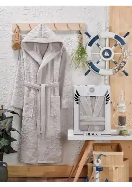 Philippus Berbera Erkek Kapşonlu Bornoz Bej Renkli Yüksek Kalite ve Konfor Sunar