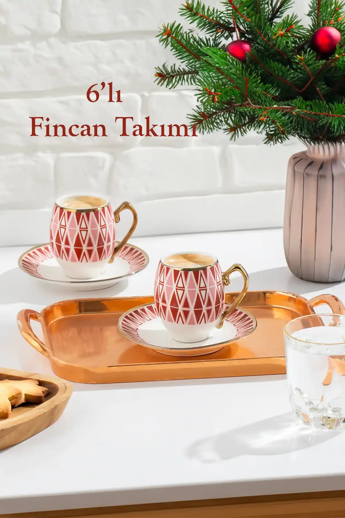 Porsima Mariposa Altın Yalızlı 6 Kişilik Kahve Fincan Seti Şık ve Dayanıklı Tasarım