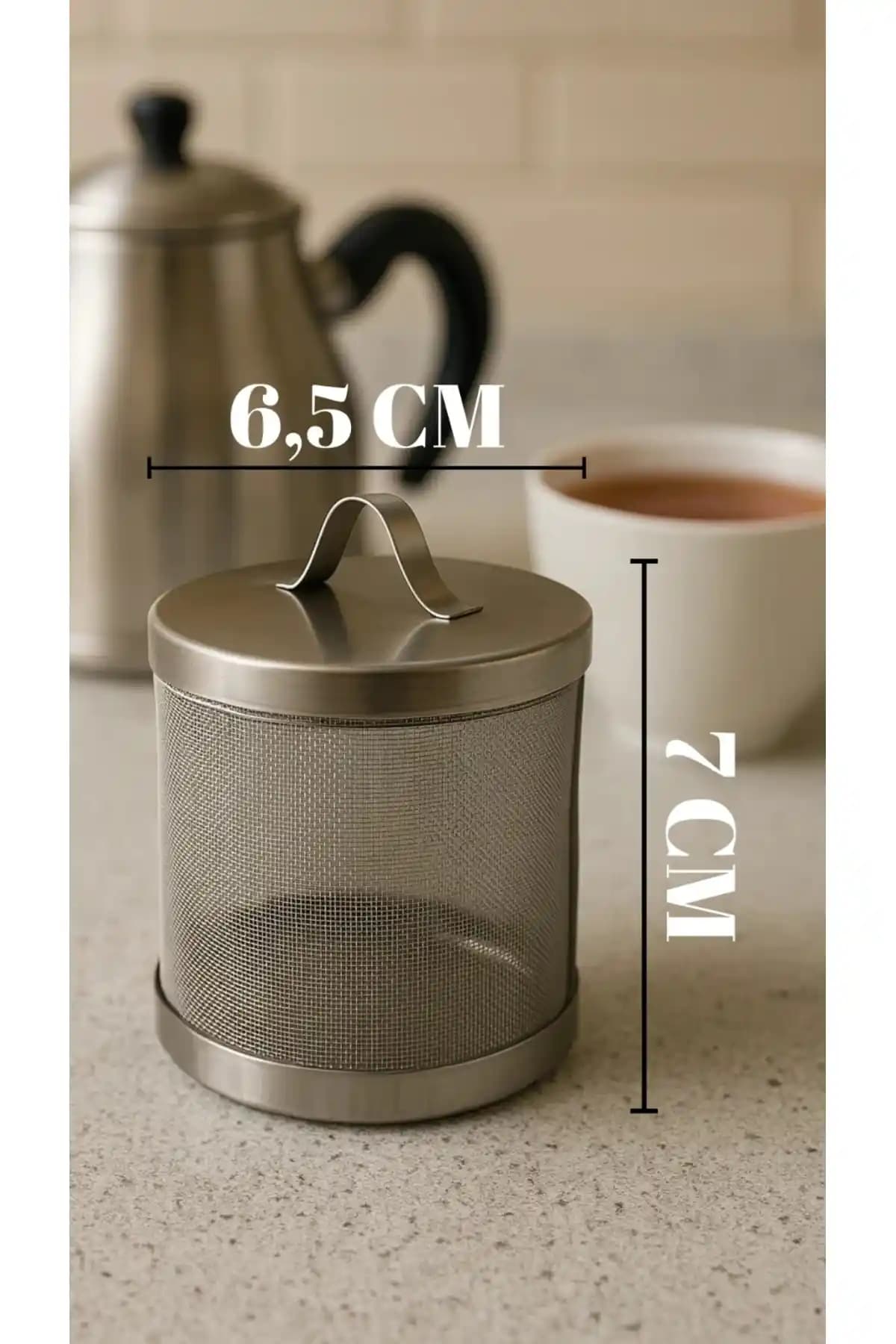 Quissine Paslanmaz Çelik Çaydanlık Demliği Pratik ve Dayanıklı Mutfak Aksesuarı