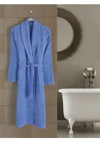 Rozet Tekstil Mavi 3XL Büyük Beden Şalyaka Cepli Pamuklu Bornoz Ürün Tanıtımı ve Özellikleri