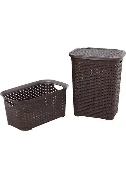 Sağlam Plastik Rattan Görünümlü Çamaşır Sepeti: Dayanıklı ve Estetik Tasarım Özellikleri