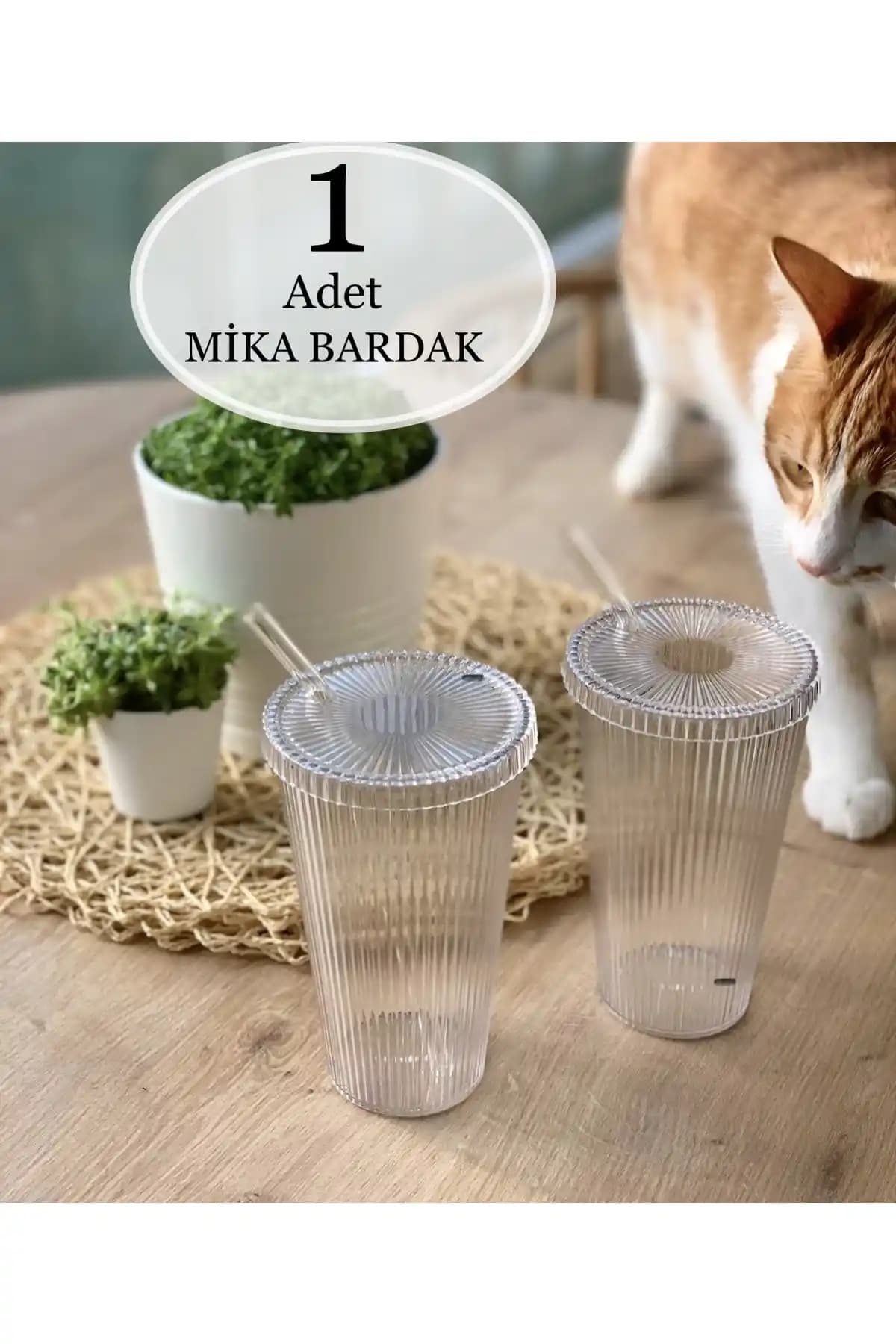Sağlıklı ve Şık 600 ml Mika Kapaklı Pipetli Origami Stil Bardak Özellikleri