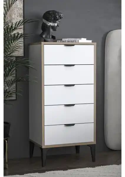 Sarmobi Arden 5 Çekmeceli Şifonyer: Modern Tasarım ve Fonksiyonellik Bir Arada