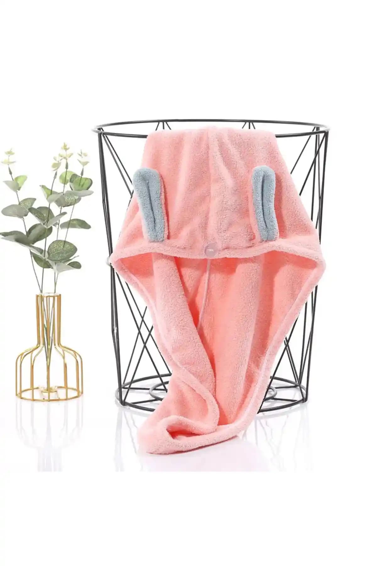 SB SizinBazar Pembe Pamuklu Saç Bonesi: Estetik ve İşlevsel Banyo Aksesuarı