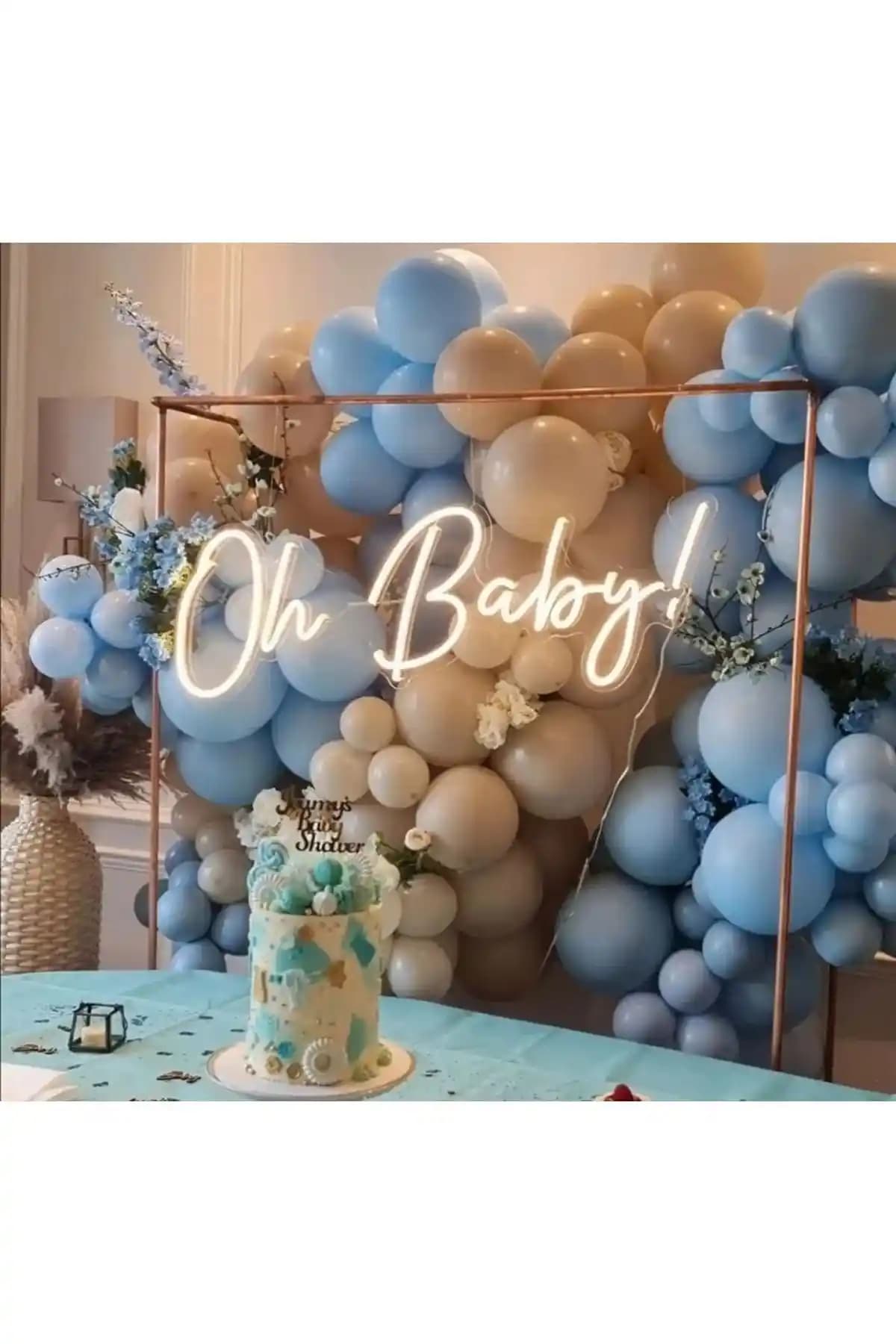 SMİLE CONCEPT Oh Baby Neon LED Dekoratif Duvar Yazısı Modern Mekanlar İçin