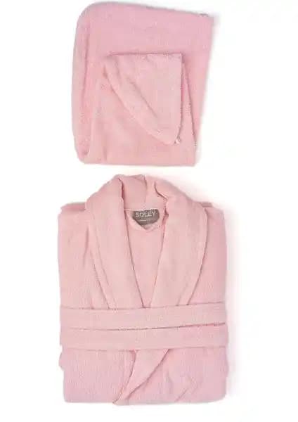 Soley Mayda Kadınlar İçin Yüksek Kaliteli ve Şık Pamuklu Bornoz Seti