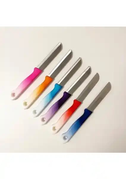 Solingen Marka Renkli Tırtıklı Meyve Sebze Bıçağı Seti 6'lı yüksek kalite dayanıklılık