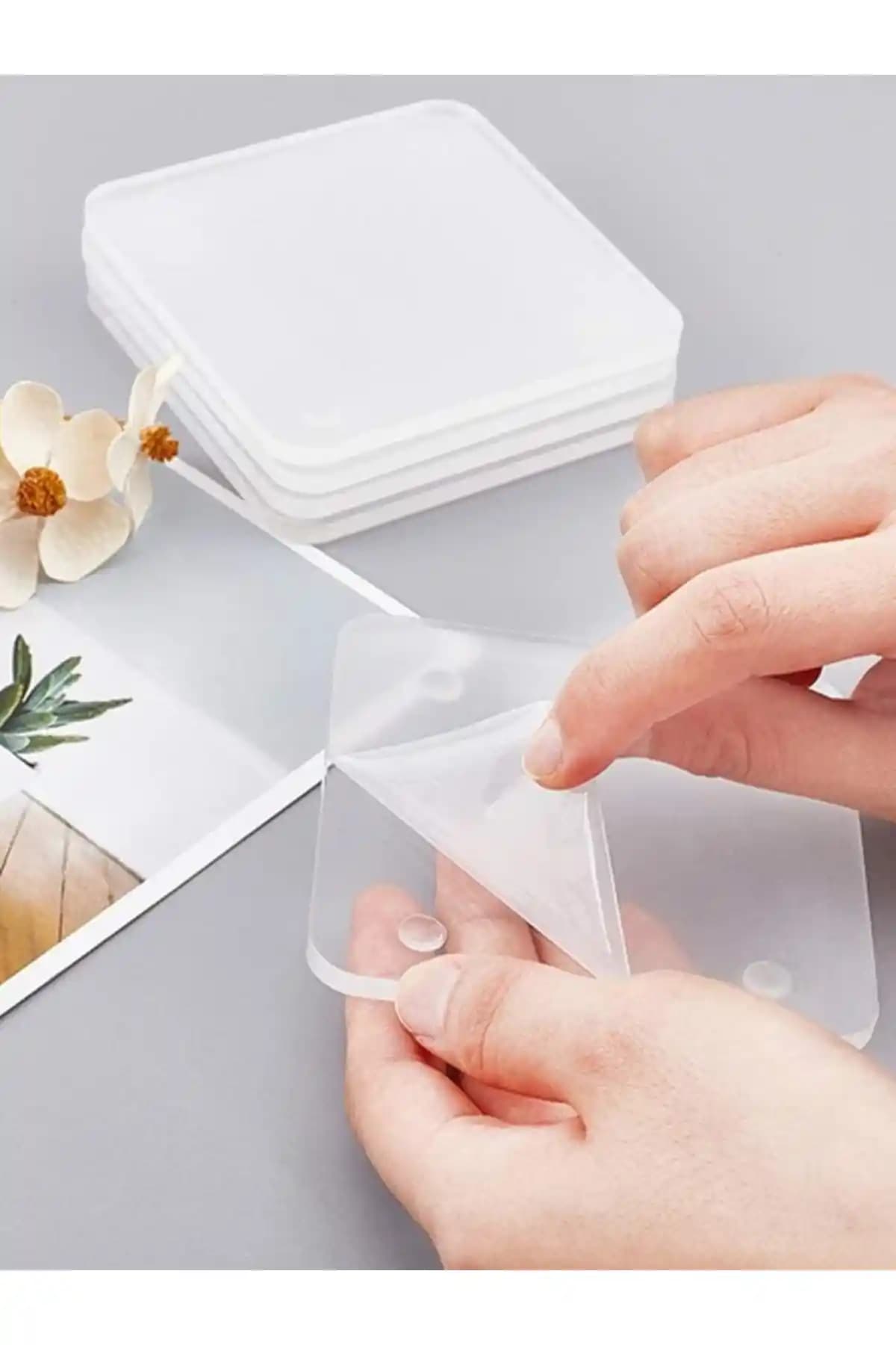 TIKLAYAKALA Pleksi Bardak Altlığı Şeffaf Kare Estetik ve Dayanıklı Tasarım