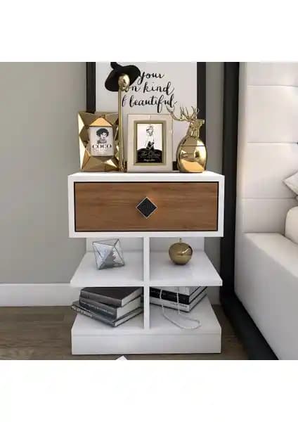 Tocco 1003 Asya Tek Çekmeceli Komidin Modern Tasarım ve Kullanım Kolaylığıyla Yatak Odası İçin Uygun