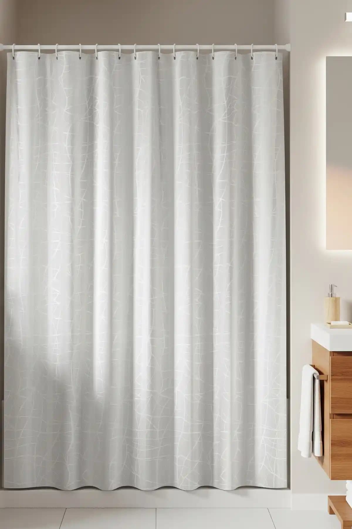 Tropik Mermer Desen Banyo Perdesi Modern ve Dayanıklı Tasarım Özellikleri