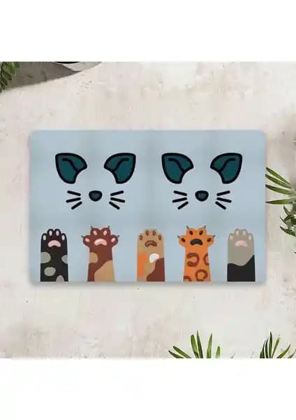 Vagonik Water Food Çok Amaçlı Dijital Baskılı Evcil Hayvan Paspası 50x70 cm