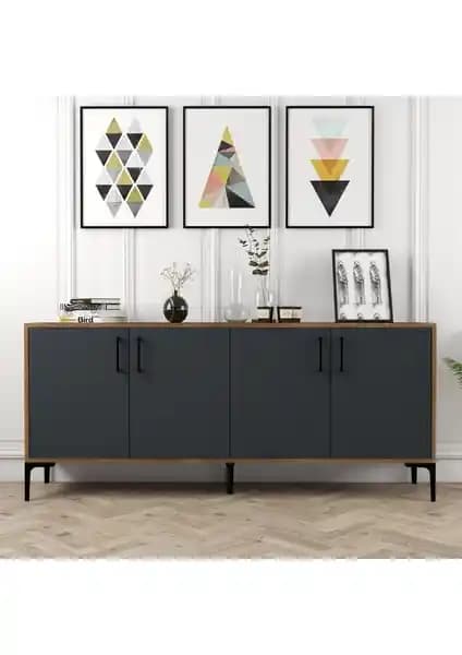 Variant Mobilya Kiev Konsol Ceviz Antrasit Modern Tasarım ve Fonksiyonellik