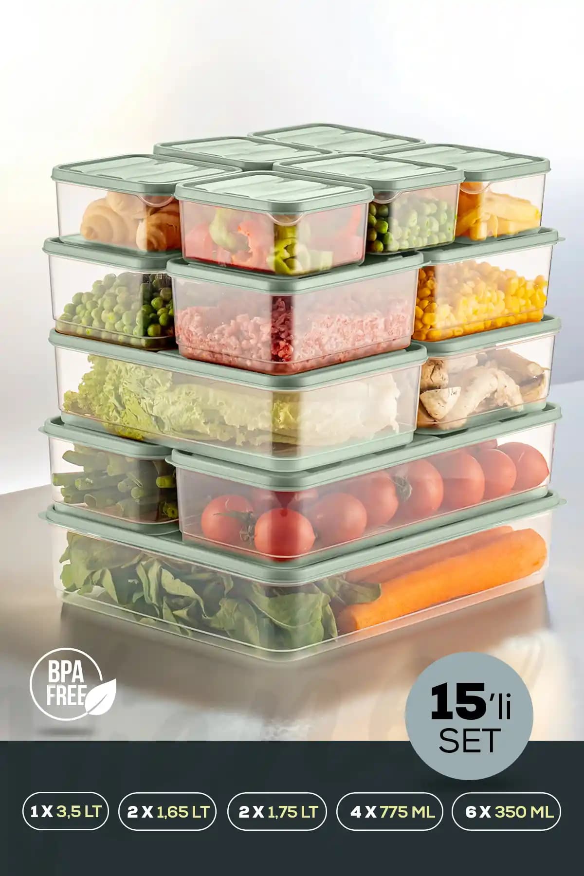 Vienev 15'li Buzdolabı Organizer Seti ile Mutfak Düzeninizi Geliştirin